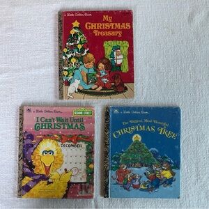Three Vintage Children’s Little Golden Christmas Books